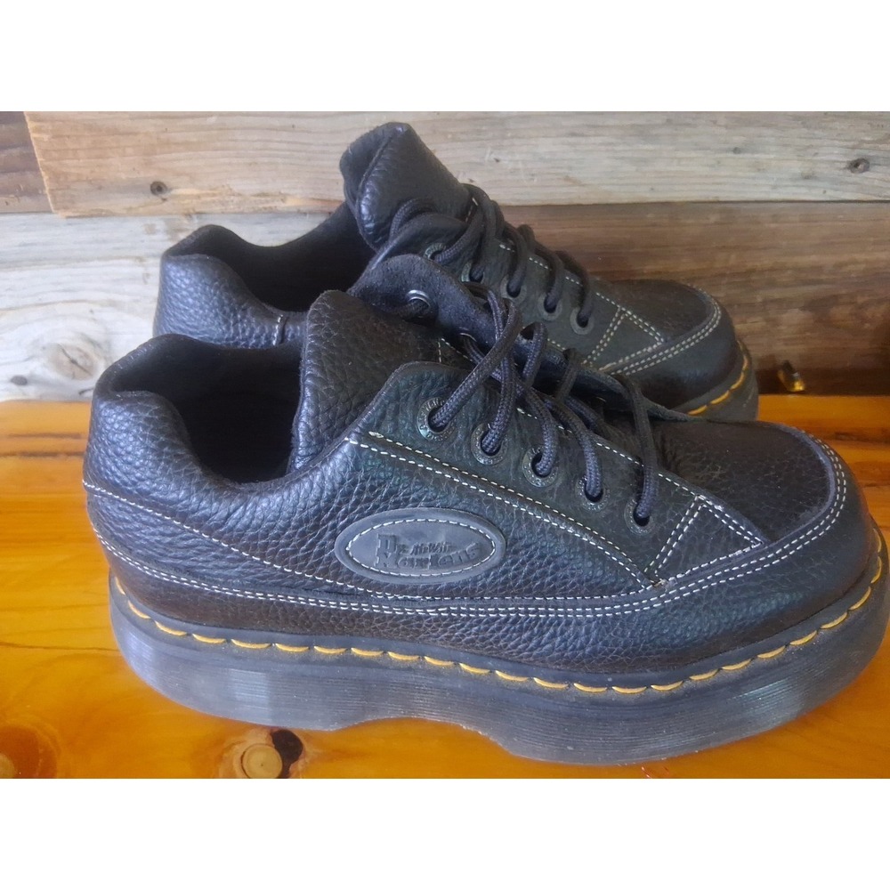 DR. MARTENS - Women Buzz 5-Eye Milled Napa Leather Shoes Size 7 - Picture 2 of 10